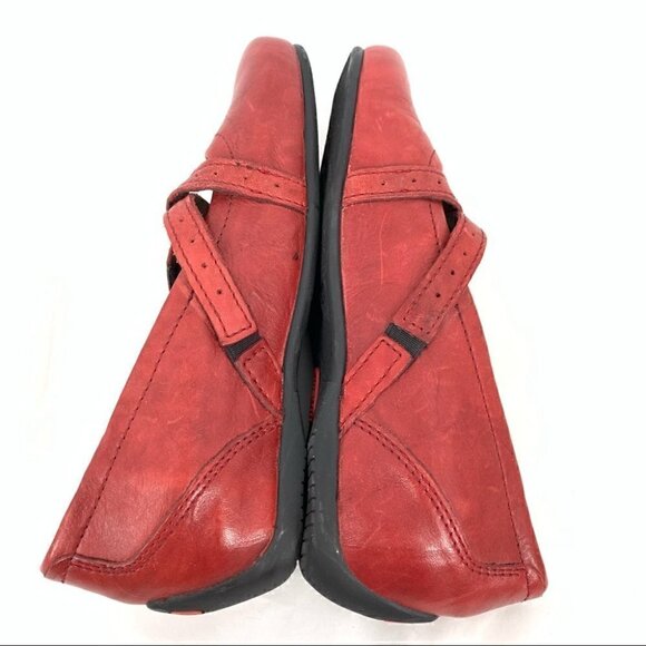 Wolky womens flats size 36 red leather sticky strap maryjanes walking - Picture 6 of 14